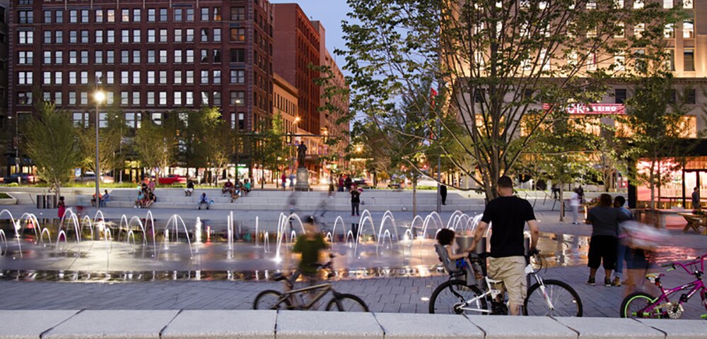 Cleveland’s Renovated Public Square Now a Thriving Hub for the City’s Downtown