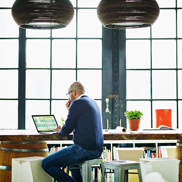 Man working on laptop