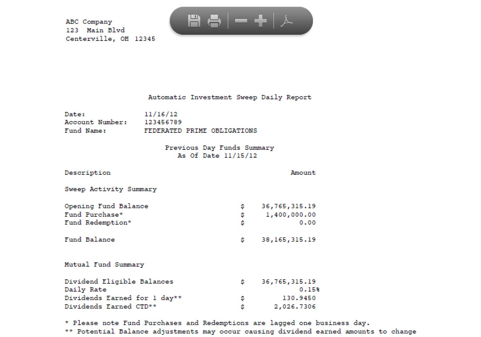 PDF Report Viewing