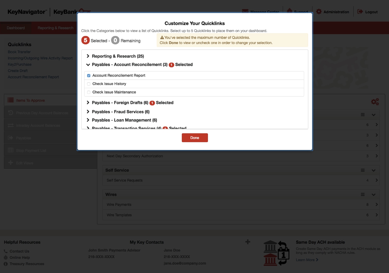 Customize Your Quicklinks