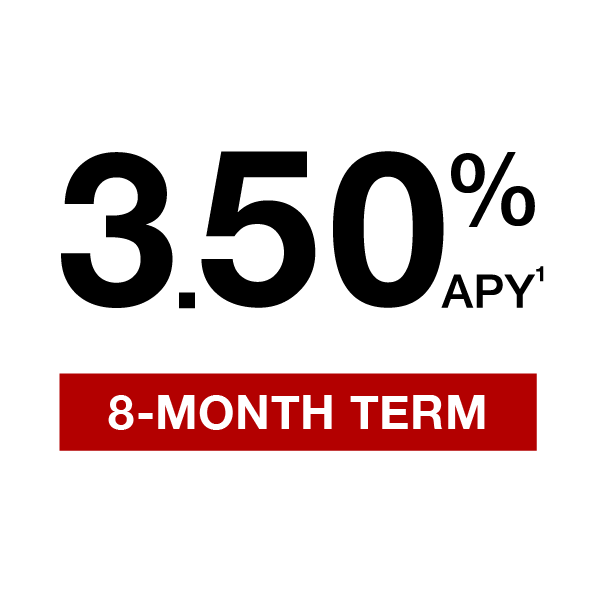 3.50% APY CD 8 month term