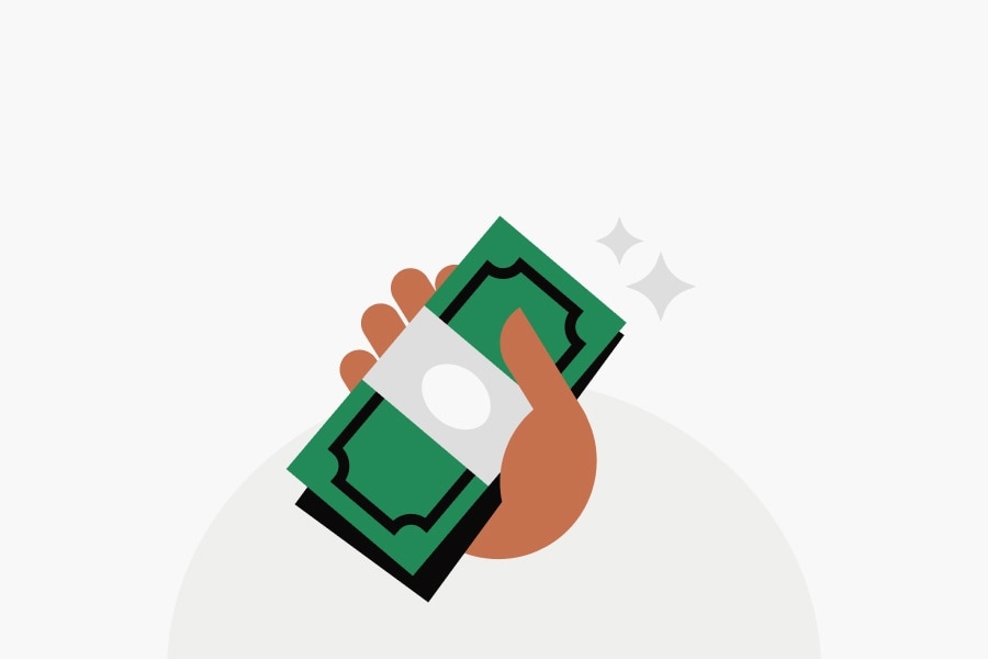 Hand holding cash icon