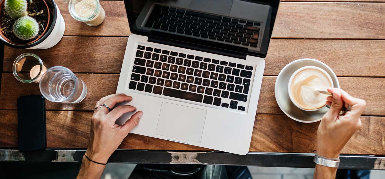 laptop and cup of coffee