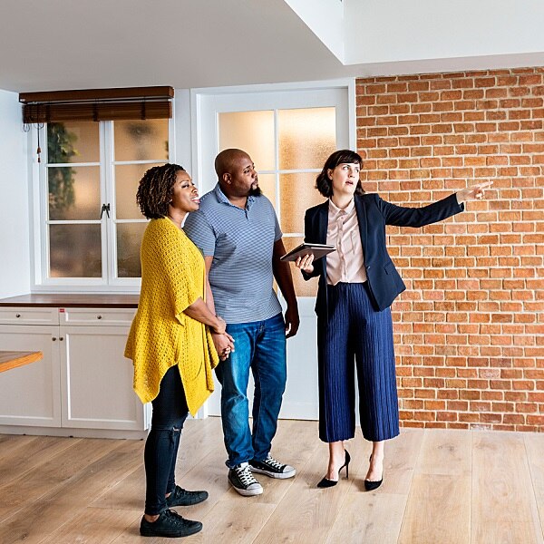 Couple looking at a new home