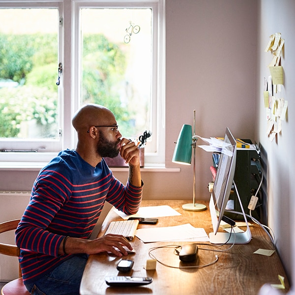 Man looking at computer