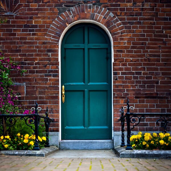Brick Building with Green Door