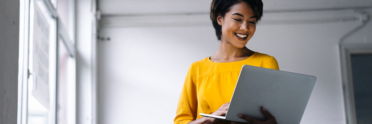 female with laptop