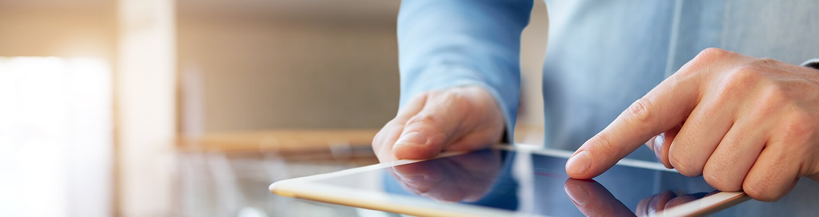 Man using tablet