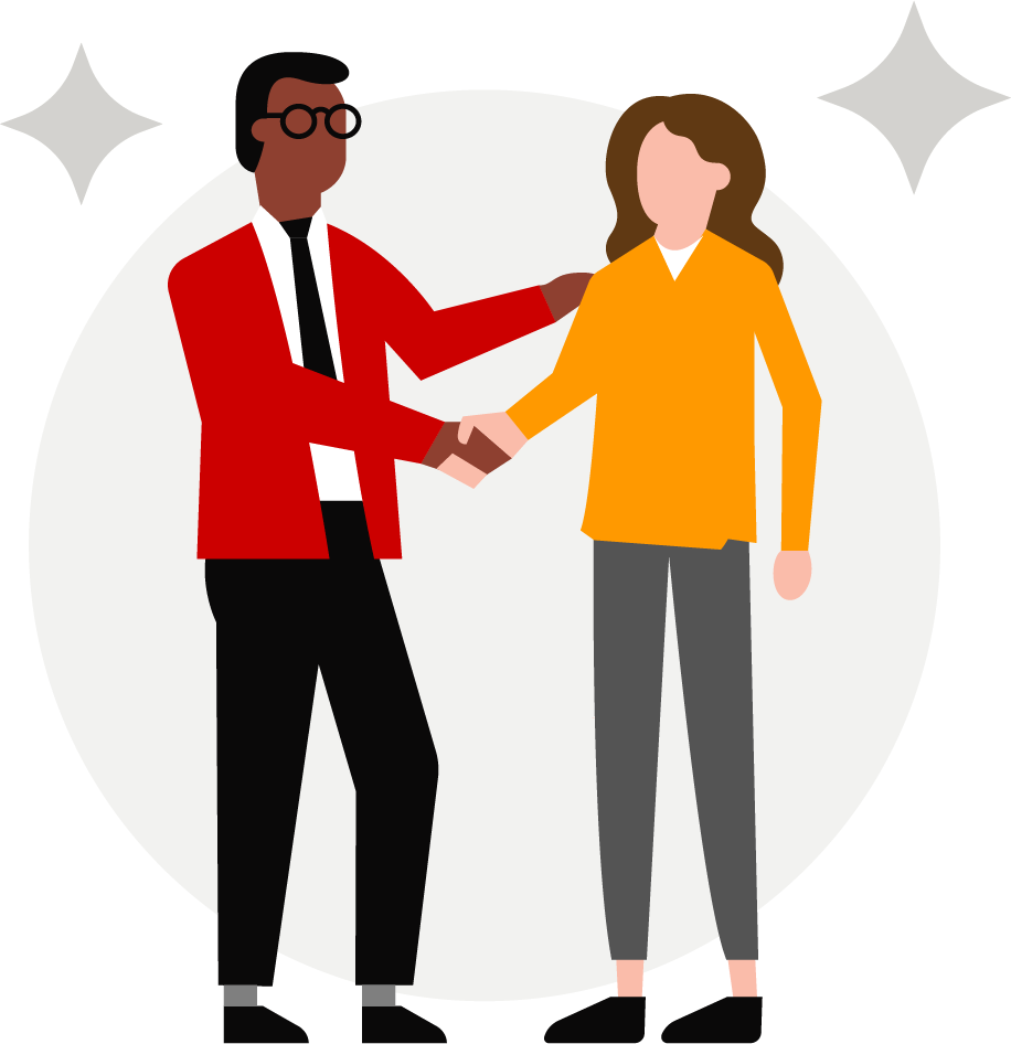 Two people shaking hands