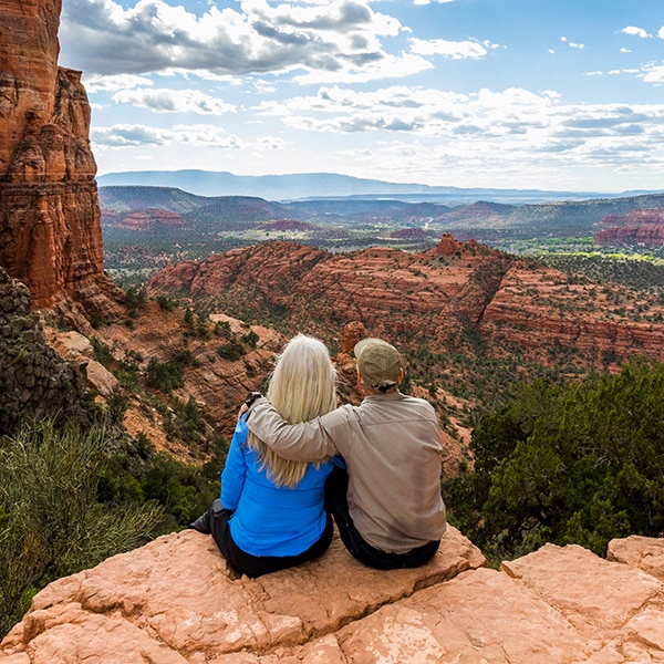 sitting on a cliff edge