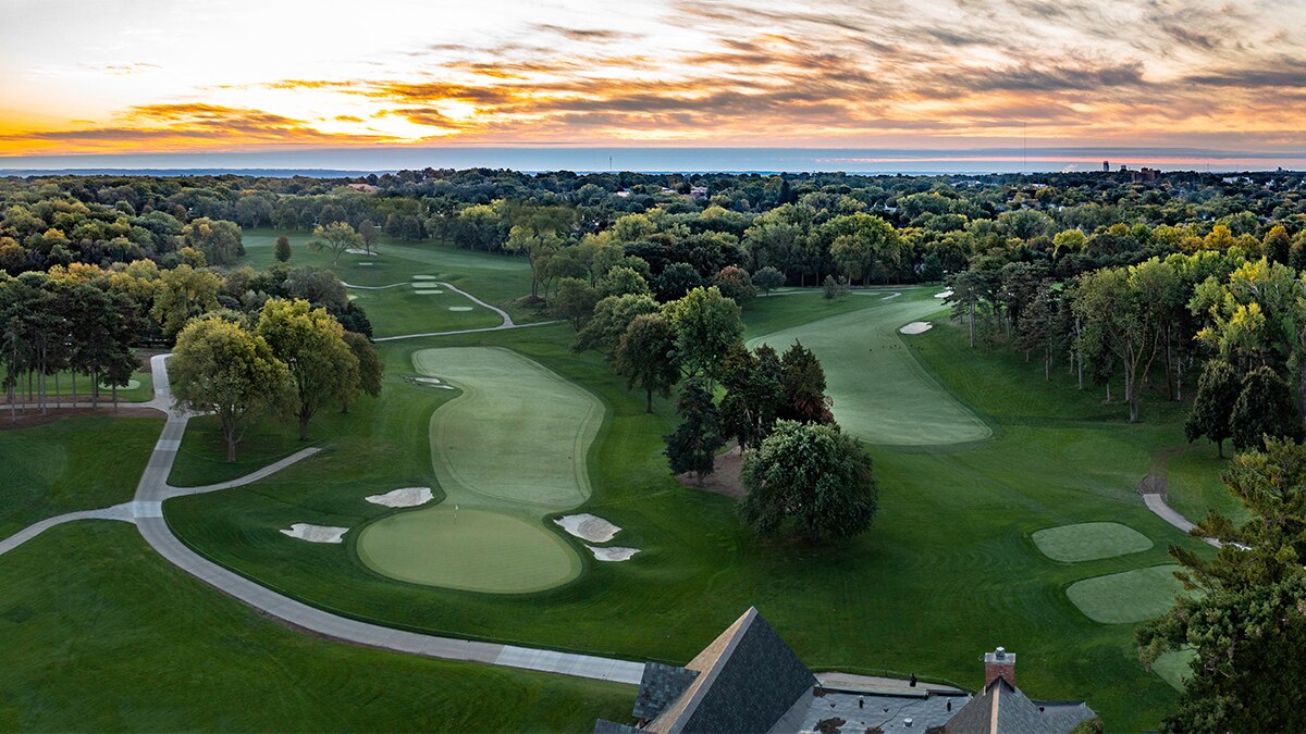 Ariel view of a golf course