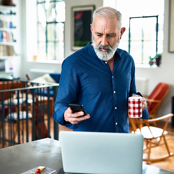 man using a computer